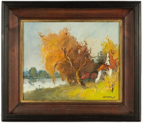 Stanisław Jan Łazorek (1938 Aksamanice-2000 Kazimierz Dolny), Spichlerze w Kazimierzu Dolnym, 1995 r.