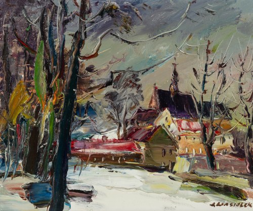 Józef Wasiołek (1921 Smarglin - 2008 Łódź), Widok na farę w Kazimierzu Dolnym