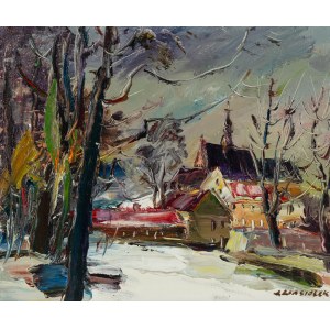 Józef Wasiołek (1921, Smarglin – 2008, Łódź), View of the Parish Church in Kazimierz Dolny