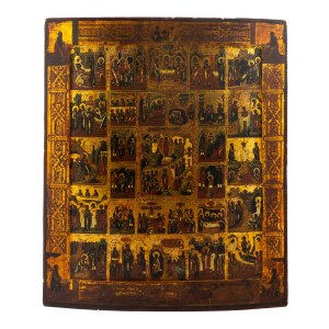 Prazdnik Icon Depicting the Resurrection, Russia, second half of the 19th century