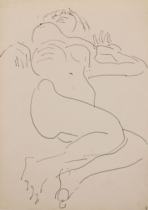 Jerzy PANEK, AKT KOBIECY LEŻĄCY NA PLECACH, 1969