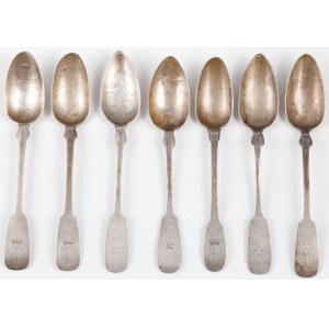 SEVEN SPOONS, Niemy, Berlin, Reifs, Thum, Meinecke, and others, 19th century