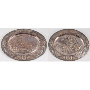 A PAIR OF BADGES DEPICTING PASTORAL SCENES, 19th/20th century