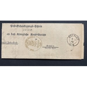 LETTRE – 1868, WROCŁAW-KĘPNO, TRIBUNAL ROYAL DU DÉPARTEMENT