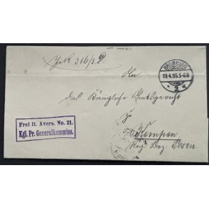 KOPERTA- 1895 ROK, BYDGOSZCZ- KĘPNO, KRÓLEWSKI SĄD REJONOWY