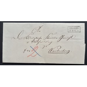 LETTRE - 1863, BRALIN-SYCÓW, TRIBUNAL ROYAL DU DISTICT