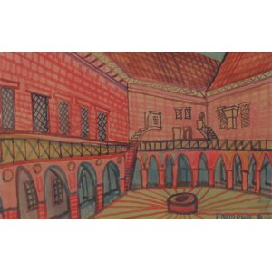 Edward Dwurnik (1943 - 2018), Dziedziniec Collegium Maius w Krakowie, 1967