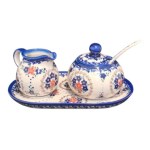 Z.C. "Boleslawiec," Coffee Set—Milk Jug with Sugar Bowl