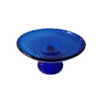 Designed by Ryszard Serwicki, "Spirelli/Twist" cobalt-glazed plate, HSG "Ząbkowice"