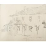 Mednyánszky László (1852-1919): Ház. Ceruza, papír, jelzés nélkül. Hátoldalán Leltározta: Pálmai József felirattal, Mednyánszky 1919 hagyatékából bélyegzéssel és MNG 679/981 sz. bírálati bélyegzésével. Bírálat szerint Mednyánszky László jelzés nélküli 