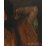 Rottmann Mozart (1874-1961): Merengő. Olaj, vászon. Jelzett. Hátoldalán kissé töredékes XX. sz. elej raglappal. Dekoratív fakeretben. 56x70 cm.