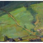 Barabás István (1914-2007): Erdélyi táj. Olaj, vászon. Jelezve jobbra lent. Dublírozott. Dekoratív fakeretben. 68x58 cm