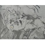 Vinkler László (1912-1980): Mitológiai jelenet. Tus, papír, jelzett. Üvegezett fakeretben. 24×31 cm.