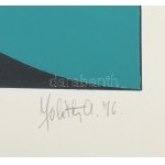 Joláthy Attila (1927-1998): Hullámzó formák (cím nélkül), 1976. Tempera, papír. Jelzett. Üvegezett keretben. 47x35.