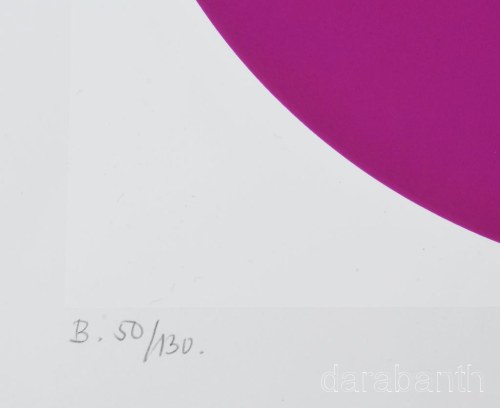 Fajó János (1937-2018): Mélység, 1987. Szitanyomat, papír, jelzett. Számozott: 50/130. 31,5x31,5 cm. Bal felső sarkában nyomatot nem érintő apró hajtásnyommal, máskülönben jó állapotban / János/Jan Fajó (1937-2018): Mélység (depth), 1987. Serigraphy on pa