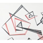 Lehel István (1917-1973): Geometrikus kompozíció, 1963. Akril, papír, jelzett, üvegezett fakeretben, 45x58 cm