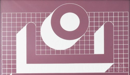 Bak Imre (1939-2022): Nap-ember-arc (motívumvariáció I), 1977. Szitanyomat, papír, jelzett a nyomaton. Kisebb gyűrődésekkel. Üvegezett fakeretben. 75x54 cm