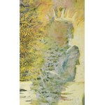 Nagy B. István (1933-2006): Okker kép. Akril, vászon, faroston, jelzett. Hátoldalán autográf felirattal. Fakeretben. 40x60 cm