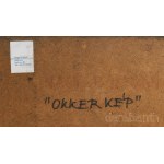 Nagy B. István (1933-2006): Okker kép. Akril, vászon, faroston, jelzett. Hátoldalán autográf felirattal. Fakeretben. 40x60 cm