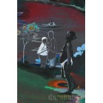 Neuberger István (1953-): Este a vízparton, 2000. Akril, farost. Jelzett. Fakeretben. 50x60 cm