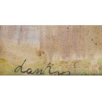Lantos Ferenc (1929-2014): Késő őszi mocsaras táj. Vegyes technika, papír. Jelezve balra lent. Dekoratív, üvegezett, sérült fakeretben. 30x41 cm