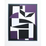 Victor Vasarely (1908-1997): Geometrikus kompozíció (cím nélkül). Szitanyomat, papír, jelzett, számozott (87/130). 55,5x45 cm / Victor Vasarely (1908-1997): Composition (untitled). Serigraphy on paper, signed, numbered (87/130). 55,5x45 cm