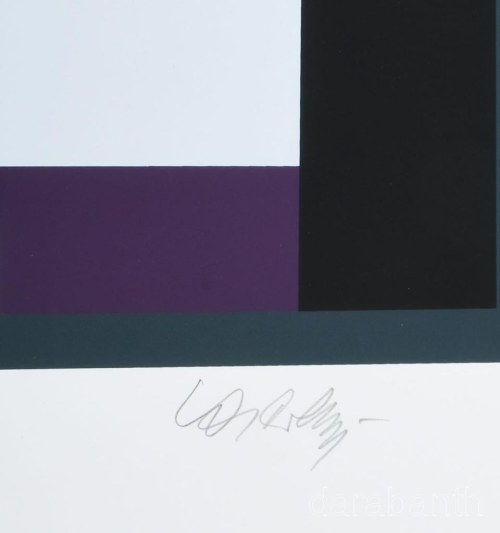 Victor Vasarely (1908-1997): Geometrikus kompozíció (cím nélkül). Szitanyomat, papír, jelzett, számozott (87/130). 55,5x45 cm / Victor Vasarely (1908-1997): Composition (untitled). Serigraphy on paper, signed, numbered (87/130). 55,5x45 cm