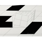 Kocsis Imre (1937-1991): Geometrikus kompozíció, 1972. Szitanyomat, papír, jelzett. Üvegezett fakeretben, 49×49 cm. / serigraphy on paper, signed, framed