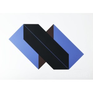 Boros Tamás (1959-): Hajlások-nyílás, 1983. Szitanyomat, papír, jelzett, számozott 3/20. 24x57 cm.