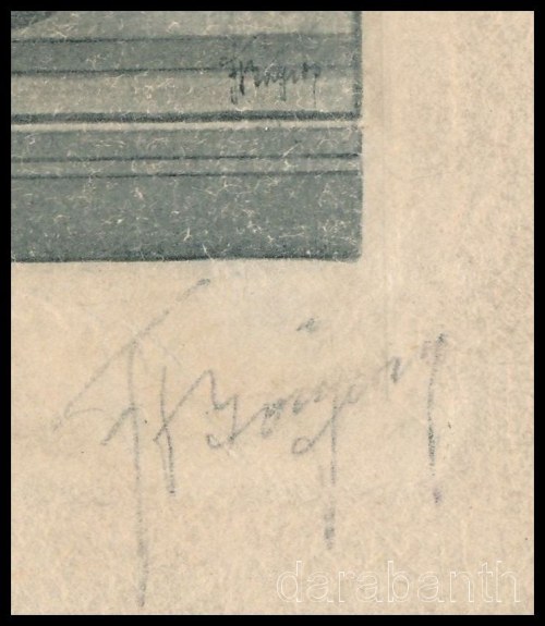 Franz von Bayros (1866-1924): Fürdő (erotikus kisgrafika). Heliogravűr, papír, ceruzával jelzett. Kisebb elszíneződésekkel. 10x8 cm