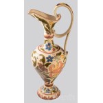 Badár Balázs (1855-1938): Díszkancsó pár. Jelzett, minimális kopással, m: 43,5 cm /// Balázs Badár (1855-1938): Pair of decorative jugs. Signed, with minimal wear. Height: 43.5 cm.