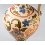 Badár Balázs (1855-1938): Díszkancsó pár. Jelzett, minimális kopással, m: 43,5 cm /// Balázs Badár (1855-1938): Pair of decorative jugs. Signed, with minimal wear. Height: 43.5 cm.