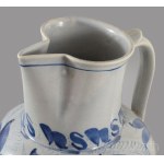 cca 1880 Zsolnay nagyméretű kancsó. Jelzett, oldalán kis javítással, m: 35,5 cm /// ca. 1880 Large Zsolnay jug. Marked, with a small restoration to the side, h: 35.5 cm