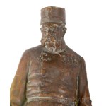 Ferenc József császár réz szobra. ca 1910 Talpazat nélkül 34 cm /// Bronze statue of Emperor Franz Joseph I, circa 1910. Height: 34 cm, excluding the base.
