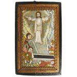 Román ortodox fa ikon. Jézus feltámadása. Béke nektek. XIX. sz. Kézzel festett 42x59 cm Romanian Orthodox wooden icon. The Resurrection of Jesus. Peace be with you. 19th century. Hand-painted, 42x59 cm.