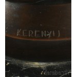 Kerényi Jenő (1908-1975): Nyújtózkodó női akt. Patinázott bronz, márvány talapzaton, jelzett, teljes m: 26,5 cm /// Jenő Kerényi (1908-1975): Reclining Female Nude. Patinated bronze on a marble base, signed. Overall height: 26.5 cm.