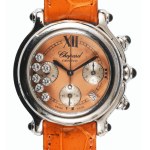 Chopard Happy Sport női karóra, 7 db brillel, eredeti újszerű bőr szíjjal és egy tartalék szíjjal. Eredeti dobozában, díszdobozban, szerviz certifikáttal d: 30 mm Chopard Happy Sport women's wristwatch featuring 7 brilliant-cut diamonds, an original leath