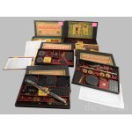 ca 1928-1935 Märklin Metall Baukasten fémépítő játékok gyűjteménye. 5 doboz Eredeti dobozában, leírással, komplett 0a, 1, 1a, 2a, 3a mind komplett. Szép állapotú, ritkaság, különösen így egyben, egy doboz sérült Collection of Märklin Metall construction s