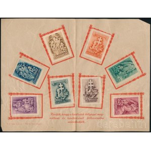 1942 Honvéd karácsony emléklap / souvenir card with labels
