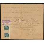 1923 Kivonat 2x20f postabélyeggel + 2x40K illetékbélyeggel illetékelve.