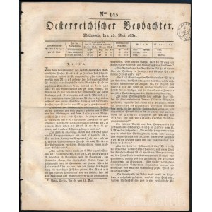 1831 Német nyelvű újság szignettával