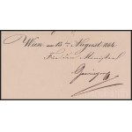 1854 Karl von Geringer (1806-1889) kereskedelmi miniszterhelyettes, Magyarország helytartója által aláírt hivatalos irat