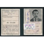1946 Bp., Gyenes István (1915-1984) újságíró felülbélyegzett (Magyar Köztársaság) útlevele és MÁV igazolványa