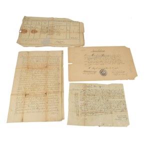 1780-1895 bedői Markos György (1829-1895) 1848-as szabadságharcos őrmester irathagyatéka. Honvédegyleti igazolás, Várnay Gábor honvédőrnagy aláírásával, 1853-as lyceumi igazolás, felmenőjének bedői Markos András Szatmár megyei Dály (Dalut RO) székely erdé