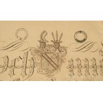 1824 Vadász mesterlevél. Nagyszombat városának vadász mestere által kiállítva Griesbach Antalnak. Díszes oklevél, kézzel rajzolt, viaszpecsétekkel, szignettákkal, 62x48 cm 1824 Master Hunter's Certificate. Issued to Antal Griesbach by the Master Hunter of