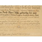 1824 Vadász mesterlevél. Nagyszombat városának vadász mestere által kiállítva Griesbach Antalnak. Díszes oklevél, kézzel rajzolt, viaszpecsétekkel, szignettákkal, 62x48 cm 1824 Master Hunter's Certificate. Issued to Antal Griesbach by the Master Hunter of