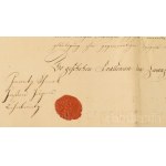 1824 Vadász mesterlevél. Nagyszombat városának vadász mestere által kiállítva Griesbach Antalnak. Díszes oklevél, kézzel rajzolt, viaszpecsétekkel, szignettákkal, 62x48 cm 1824 Master Hunter's Certificate. Issued to Antal Griesbach by the Master Hunter of