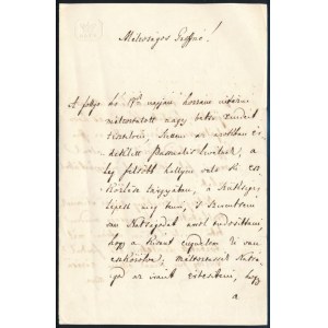 1840 Báró Nopcsa Elek kamarás, erdélyi kancellár által írt 3 oldalas levél
