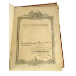 1844 Jakab András lovaggá emeléséről és címeradományozásról szóló uralkodói címereslevél, armalis. Jakab András több mit 46 évnyi jogi szolgálatai jutalmául kapta az uralkodói elismerést, melyet Galiciában töltött le. Suczavában, Czernowitzban, majd a Lem