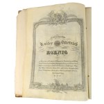 1844 Jakab András lovaggá emeléséről és címeradományozásról szóló uralkodói címereslevél, armalis. Jakab András több mit 46 évnyi jogi szolgálatai jutalmául kapta az uralkodói elismerést, melyet Galiciában töltött le. Suczavában, Czernowitzban, majd a Lem